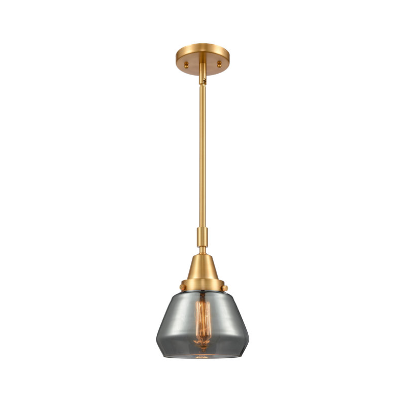 Luminaire suspendu conique à 1 lumière Cahn, Plaqué couleur fumée, Or satiné, Ampoule non incluse