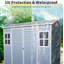 Remise de rangement extérieure 8 pi x 4 pi avec deux fenêtres et deux portes, remise en plastique avec plancher pour Gargen, patio, cour, pelouse, gris-118034595
