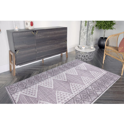 Tapis de couloir élégant (2,5 x 7,5 pi), 100% polyester, 1,1 lb / pi² | Poils de 4 mm de hauteur, dessous en polyester recyclé | Lavable à la machine, écologique | Parfait pour les entrées, les salons et les couloirs