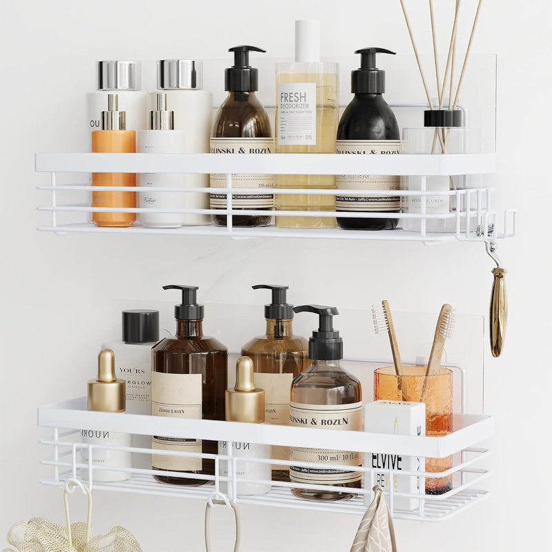 Wall Mounted Required Shower Caddy, White