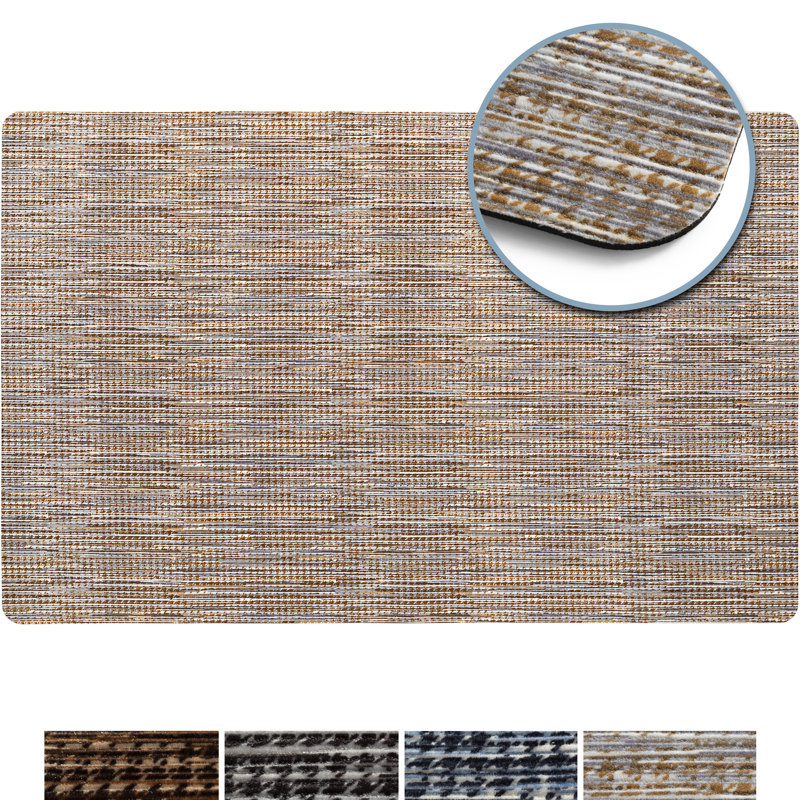 Smooth Step Grey and Gold Houndstooth Utility Mat
