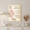 Fleur de cerisier, art mural sur toile tendue, fleur éternelle, citation de maman pour la décoration du salon, chambre à coucher, art mural (ensemble de 1)