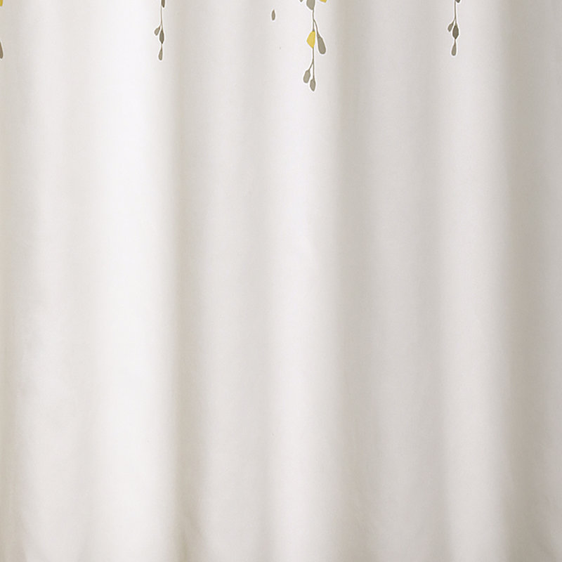 Anatoli Polyester Shower Curtain, Yellow/Grey/Off-White