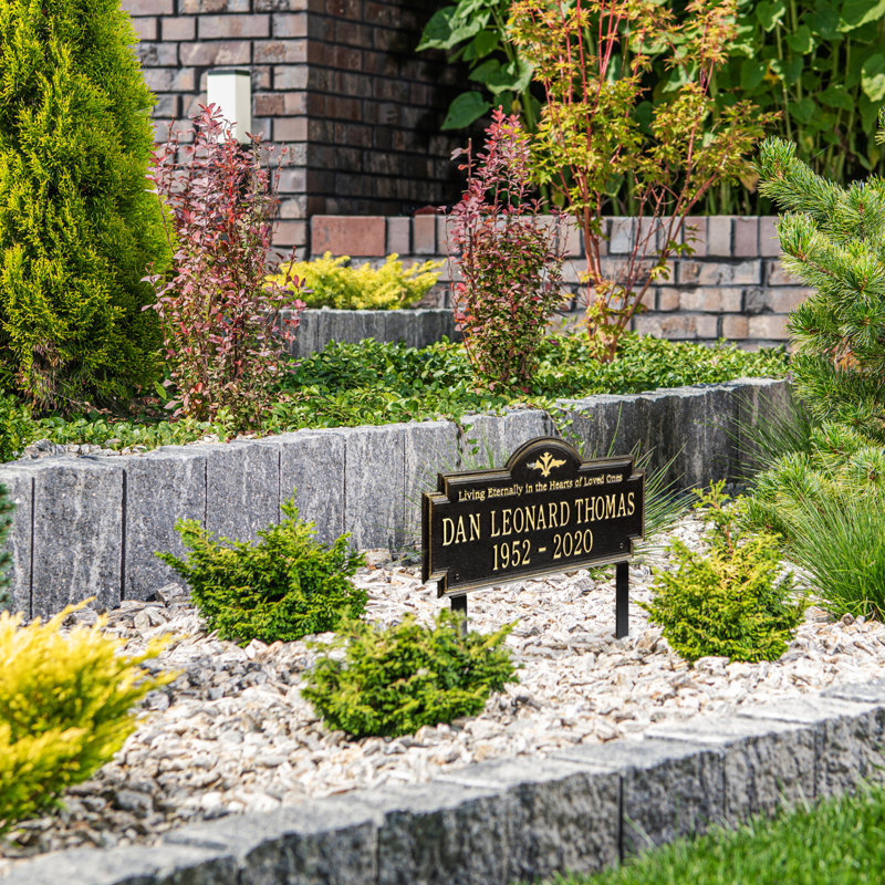 Arlington 'Living Eternally' Memorial Plaque, Yes, Black/Gold