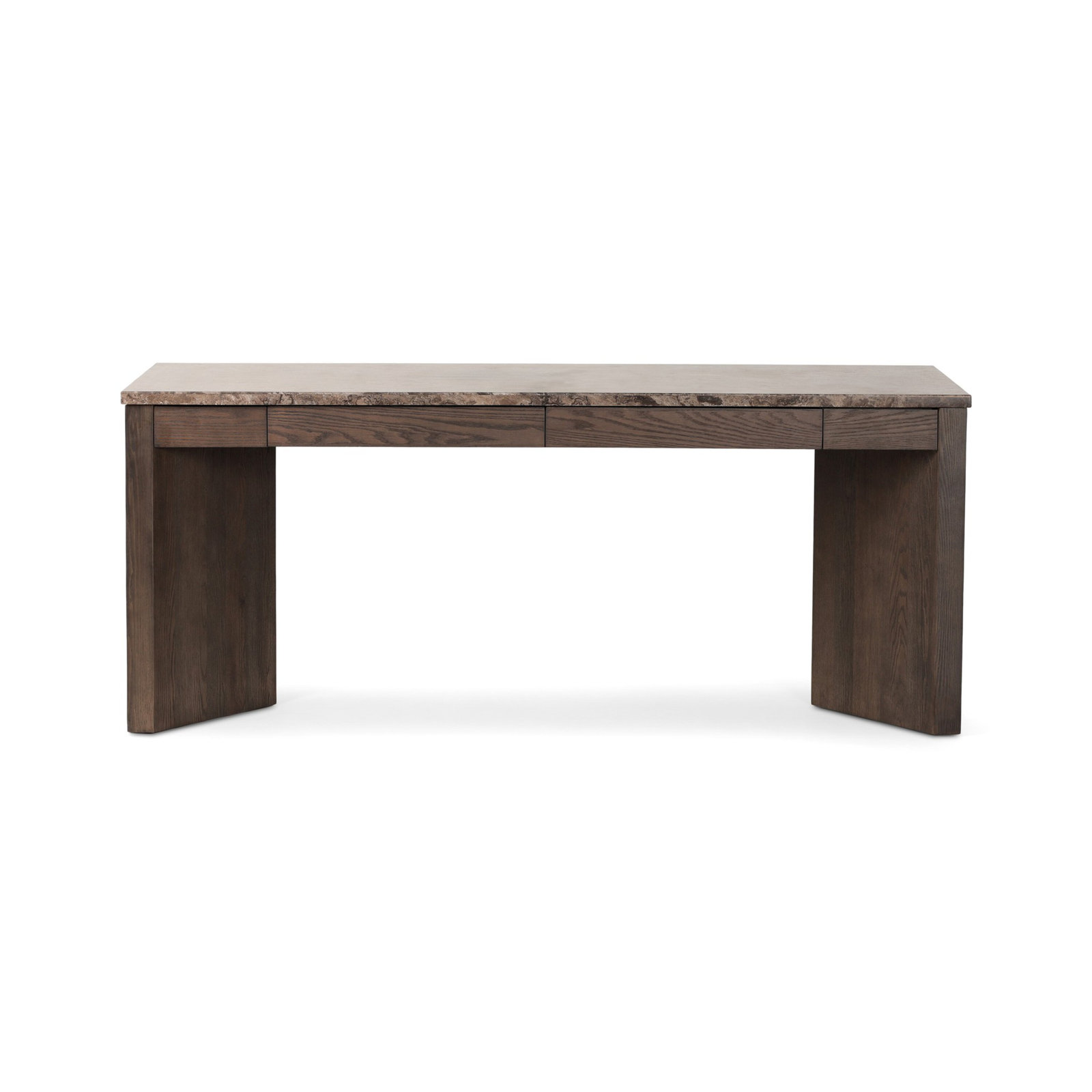 Writing Desk, Warm Grey Marble/Brown