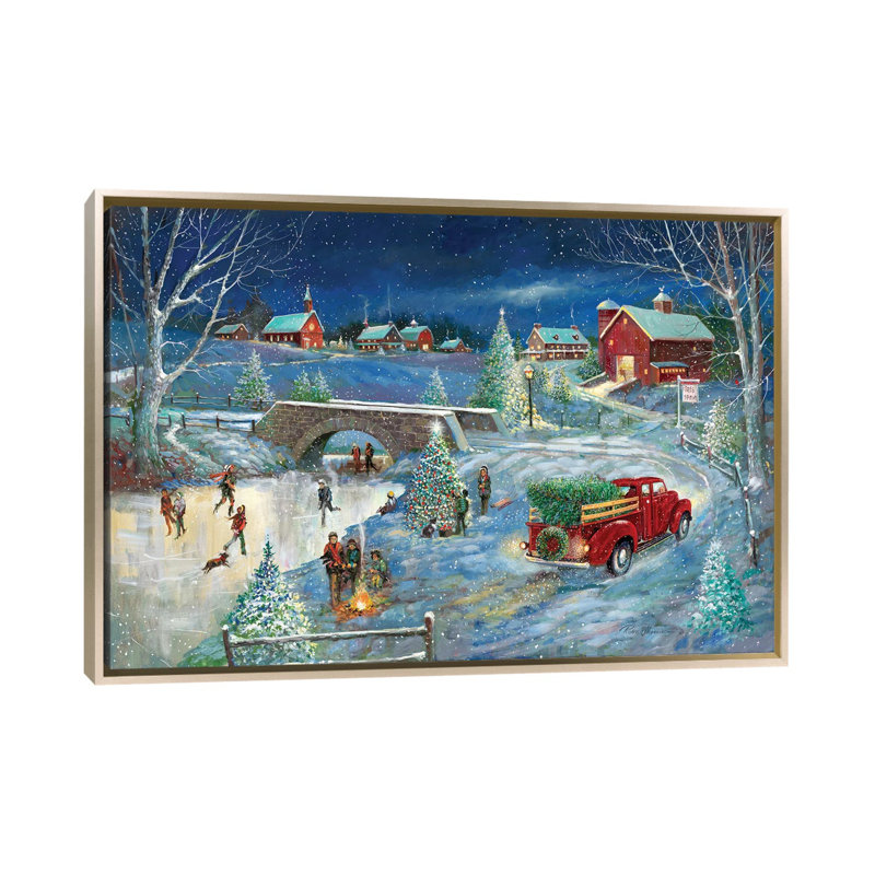«Warm Holiday Memories», reproduction d'art sur toile encadrée, H 40 po x l 60 po, Impression encadrée sans passe-partout