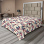 Bleu, gris et marron / motif floral