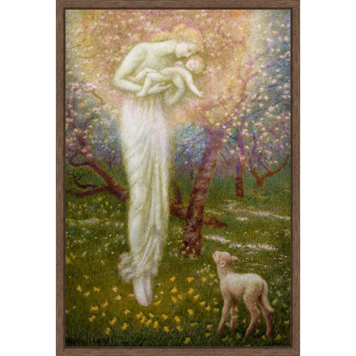 Little Lamb Who Did Create You by Arthur Hughes Framed Canvas Wall Art Print