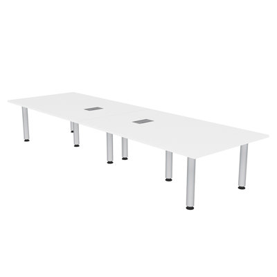 Rectanglar Meeting Room Table with Post Legs Data and Electric