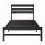 Structure de lit plateforme simple avec tête de lit de style rustique. Métal et bois, aucun sommier requis. Support de 250 livres. Espace de rangement de 10,6 po. Noir. Assemblage simple, poids de 250 lb