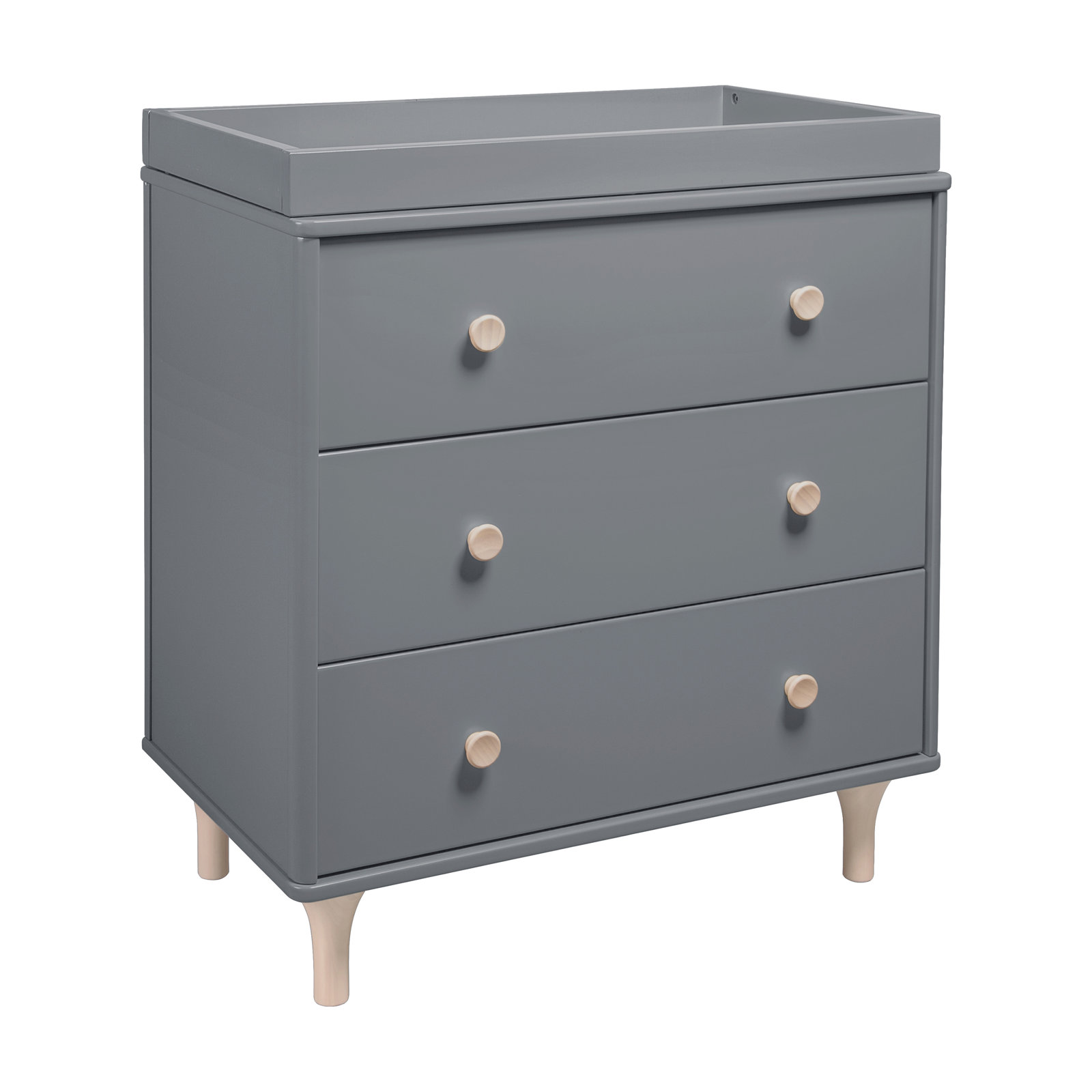Lolly 3-Drawer Changing Table, Gray/Washed Natural