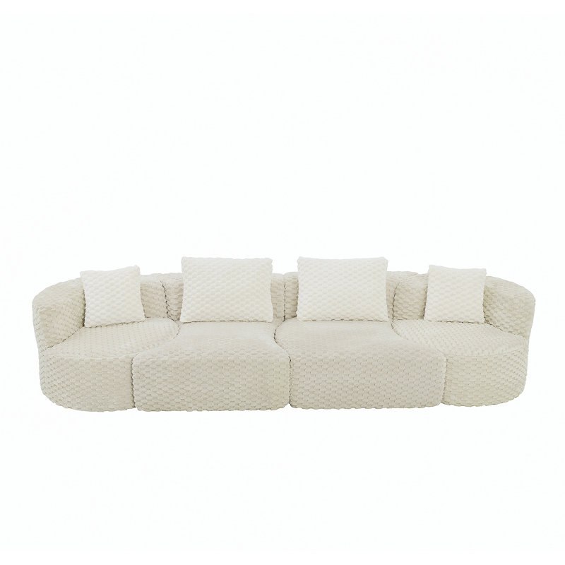 Canapé modulaire modulaire 137,8 po, Grey Polyester
