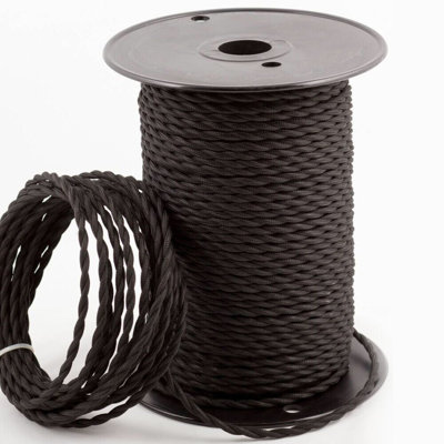 Osakis 2Core Twisted Vintage Coloured 0.75Mm Braided Fabric Flexible Electrical UK Lighting Wire Cord / Cable