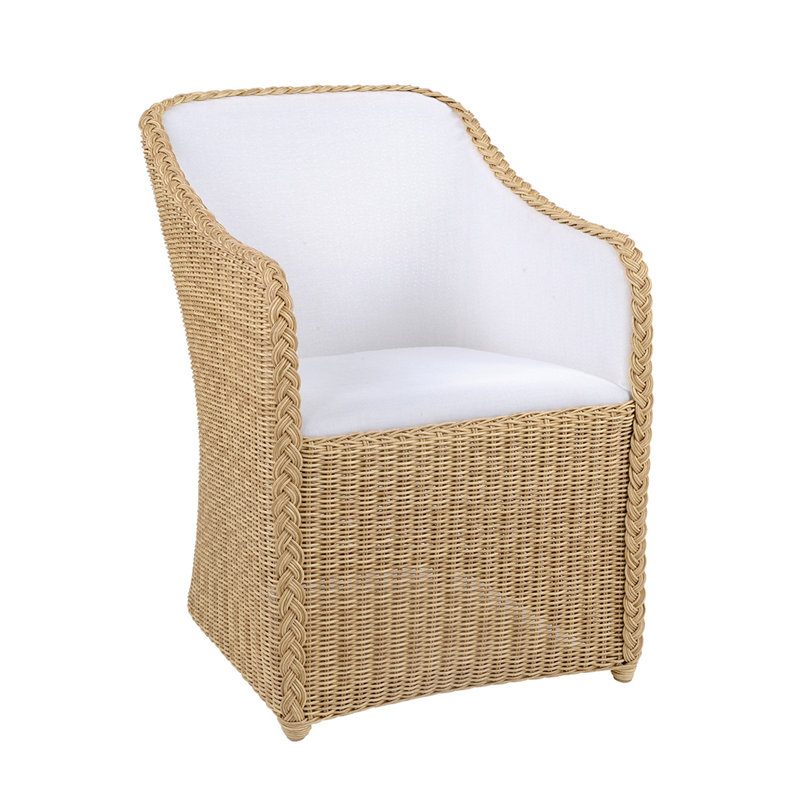 Teak and Wicker Patio Dining Set, 59" Diameter