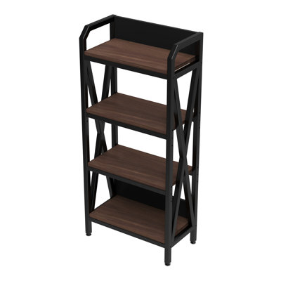 57.5'' Kitchen Organizer, 4-level Metal And Wood Shelving, Pantry, Bathroom, Garage, Open Back, - Slip Surface Shelves, Storage,