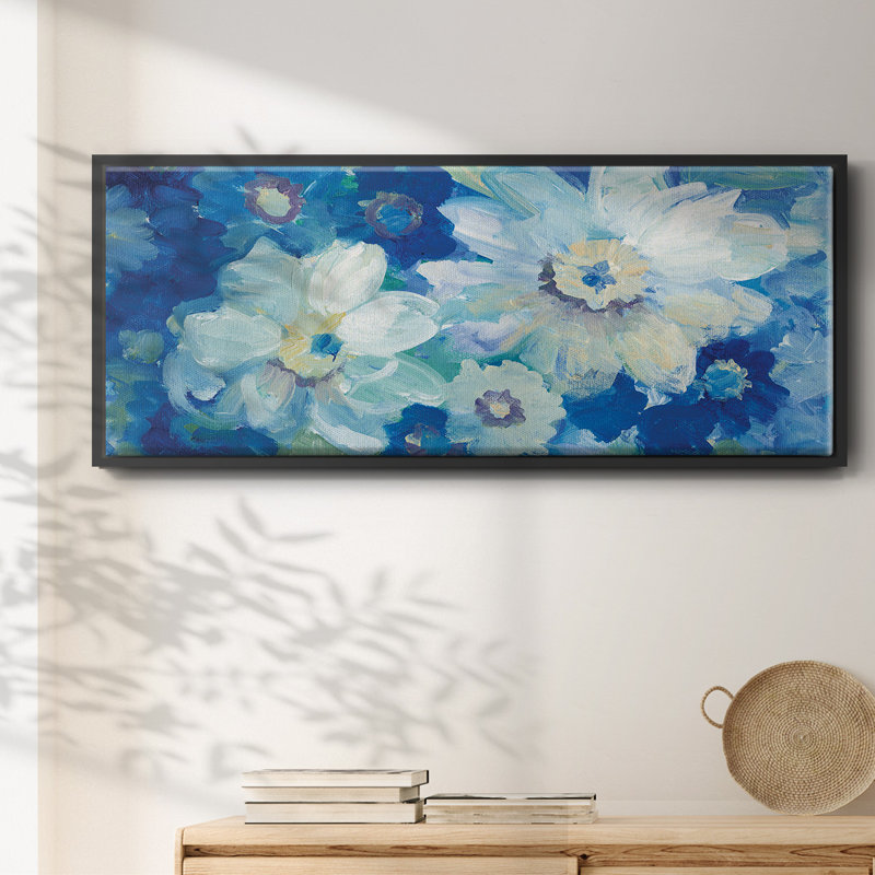 Blue Nocturne I- Framed Canvas, 8" H x 20" W