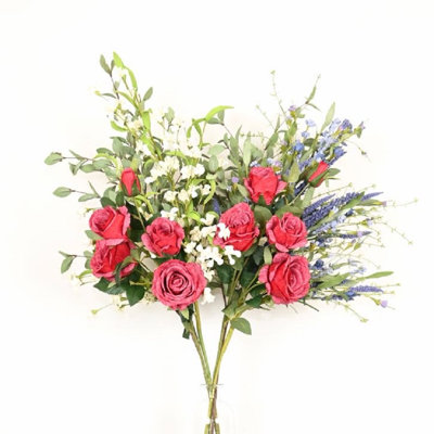 Arrangement floral 36 po Eucalyptus artificiel rose lavande pour remplissage de vase