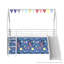 Lit mezzanine simple en métal avec glissade, rideau d'espace et bannière Pennant Jack