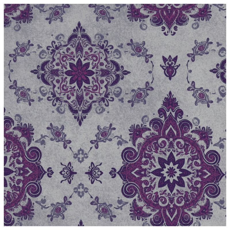 Purple Ornate Medallion Blankets, 60in W x 80in H