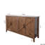 Buffet autoportant avec 4 portes et tablettes ouvertes - Vaste espace de rangement pour la chambre à coucher, le salon, la salle à manger en noyer, le bureau facile à nettoyer