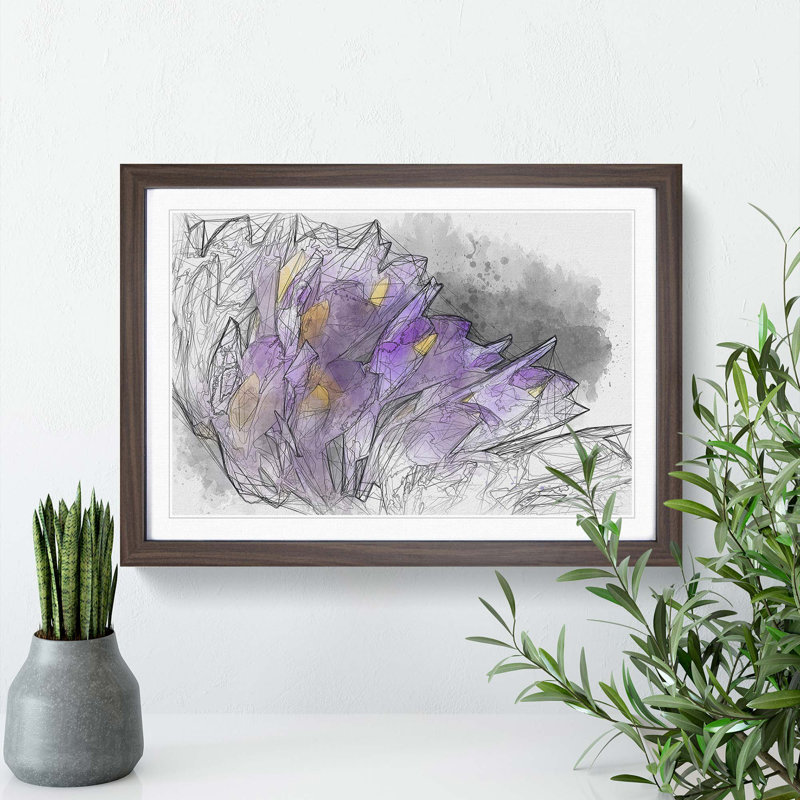 Wild Purple Orchid Flowers in Abstract - Framed Print, Walnut, 35cm H x 50cm W x 2cm D