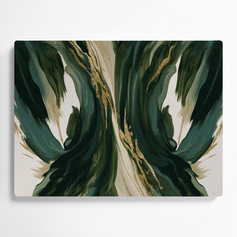 «Lyrical Abstraction 91», art mural en métal vert, H 12 po x l 18 po