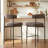 Grey Modern Bar Stools Set of 2, 24 Inch Counter Stools with Curved Backrest, Counter Height Bar Stools for Kitchen Island-1366434810-1366434815