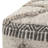 Sweeney 18"W Upholstered Wool and Cotton Handloom Woven Boho Square Pouf in Grey and Natural-1193439184