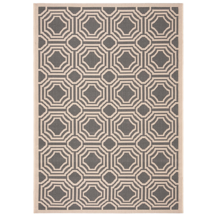 Arneshia Geometric Dark Gray/Beige Indoor/Outdoor Area Rug