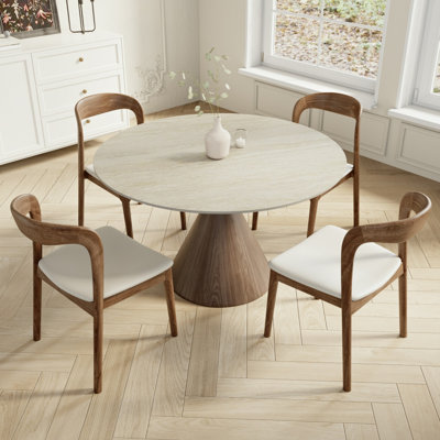 Modern Breakfast Round Pedestal Bistro Breakfast Dining Table Set
