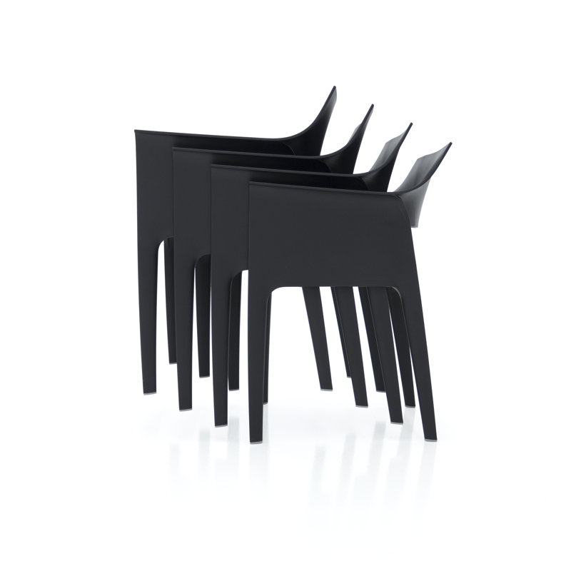 Pedrera Stacking Patio Dining Chair, Black