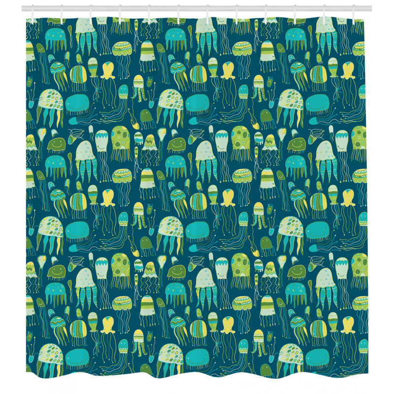 Shower Curtain with Hooks Included, 70" H x 69" W