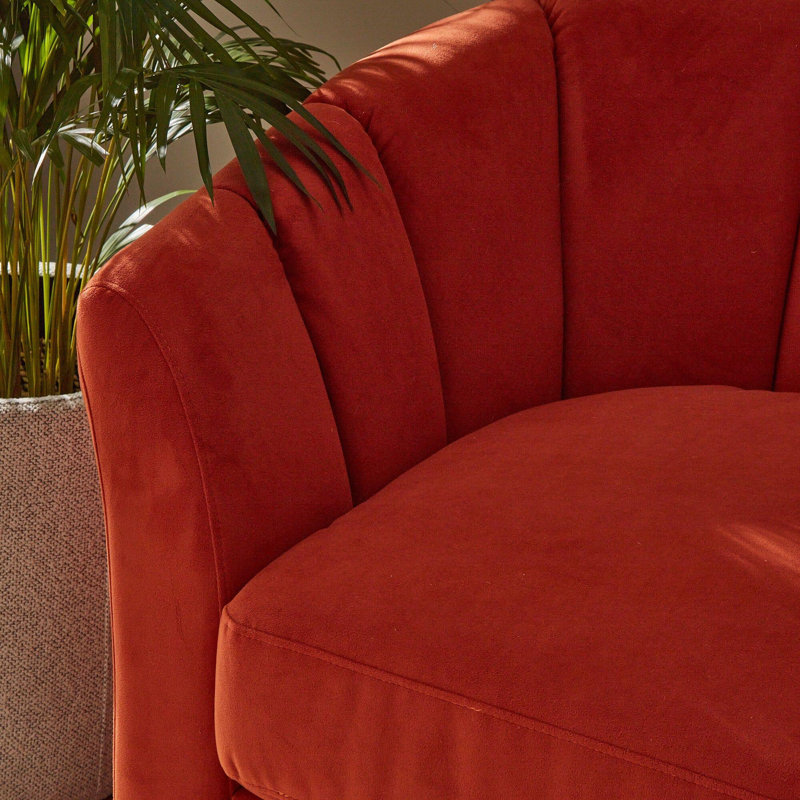 Sligo 4 Seater Velvet Sofa, Burnt Orange Velvet