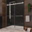 Luna l 60 po x H 74 po Porte de douche coulissante sans cadre en nickel brossé avec verre transparent épais de 3/8 po (10 mm)-50217773