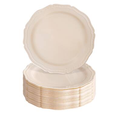 7.5 White Disposable Plastic Plates Salad Dessert 