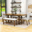 Ensemble de salle à manger, table extensible, chaises rembourrées et banc 6 pièces Emere-712588232-712588233-712588234
