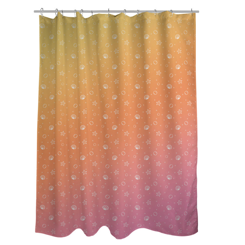 Rideau de douche Seashell, Rose / orange