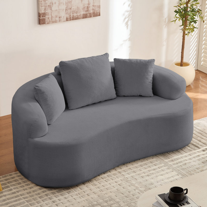 Causeuse courbée courbée sans assemblage avec capacité de 600 lb, Gris foncé