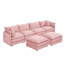Canapé modulaire modulaire, ensemble de canapé en U en forme de U de 130,7 po pour le salon, canapé à 4 places confortable avec repose-pieds mobile, combinaison de bricolage, chenille-1455648943