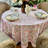 Round Tablecloth - Pink and Green Floral pattern-108347023