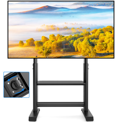 Heavy Duty Rolling Tv Stand With Hidden Wheels For 55-100 Inch Large Tvs by Rfiver