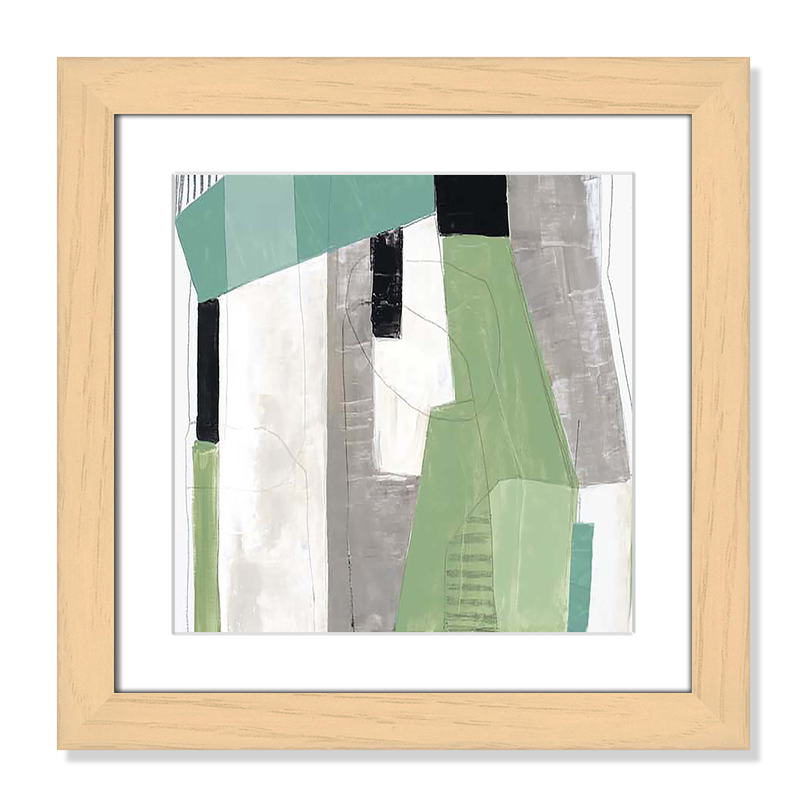 Evergreen Essence I Print, 18.5" H x 18.5" W x 1.25" D, Natural Cube Framed