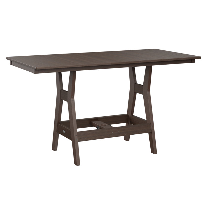 Harbor Outdoor Bar Table, Chocolate Brown, Brazilian Walnut, 38.87" H x 66" W x 33" D