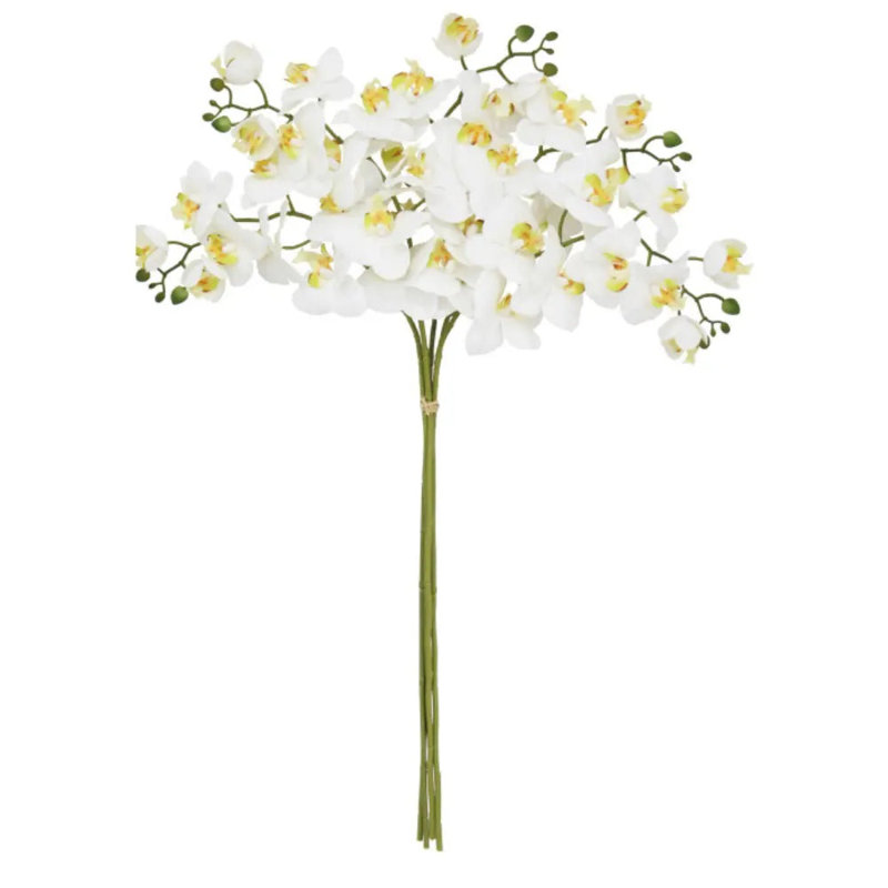 36" Artificial White Phalaenopsis Orchid Stems
