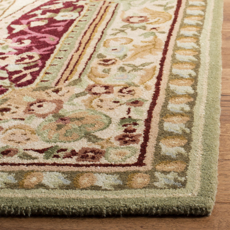 Tapis oriental en laine indien touffeté à la main Priscila Savonnerie, Tapis de couloir 2 pi 6 po x 8 pi