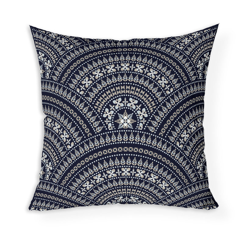 Coussin décoratif intérieur / extérieur Gridlock Glamour, 26"H x 26"W, Black/Beige