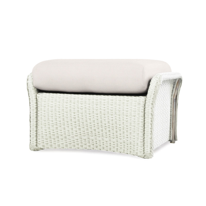 Weekend Retreat Outdoor Ottoman, Sailcloth Salt, Ebony