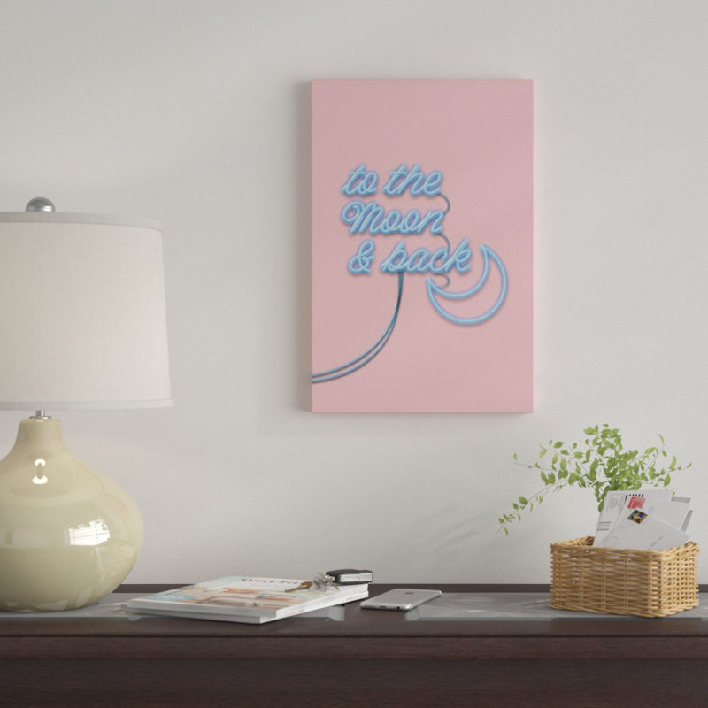 « to the moon », impression sur toile tendue, H 40 po x l 26 po x P 1,5 po, Toile tendue, Pas de tapis