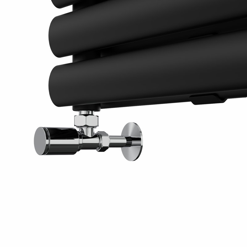 Brunella Oval Panel Radiators, Black, 23.6cm H x 160cm W x 7.8cm D