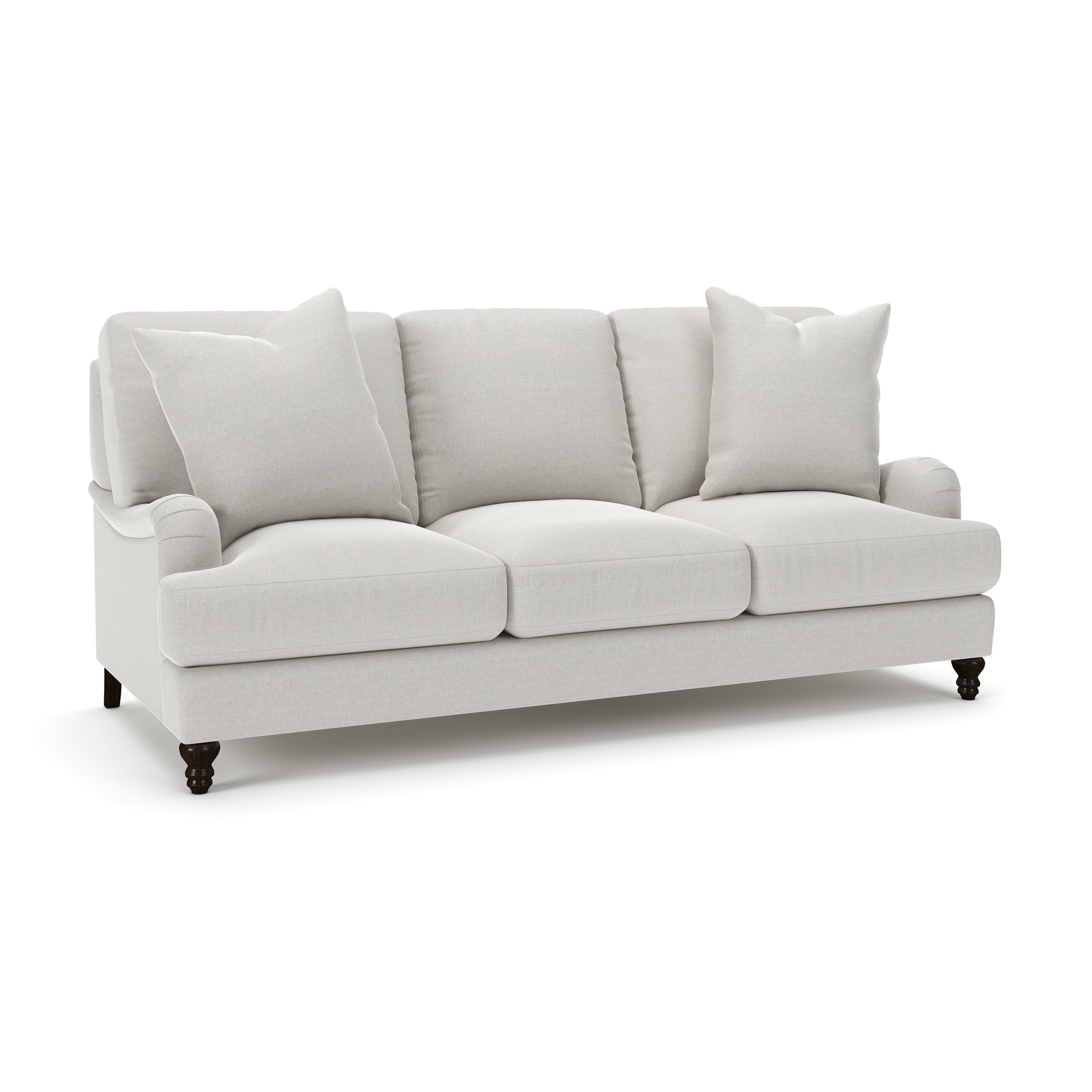Walters 88'' Recessed Arm Sofa, Drusky Ivory Sustain® Basketweave